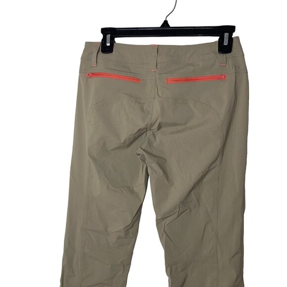 Prana Aria Womens Convertible Capri Pants Size 2 Tan Orange Pants Short Inseam - Picture 6 of 12